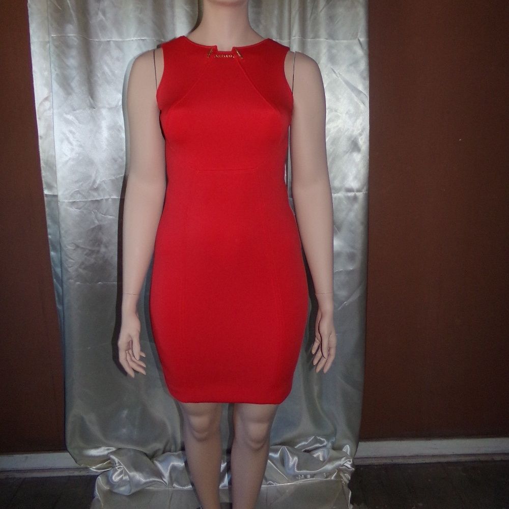 Ivanka Trump Red Sleeveless Midi Sheath Dress